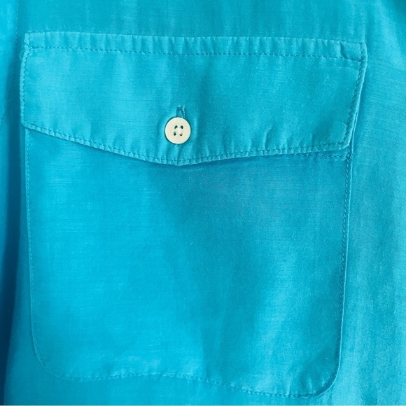 Lauren Ralph Lauren woman button down top size large blue coastal airy light - Picture 11 of 11
